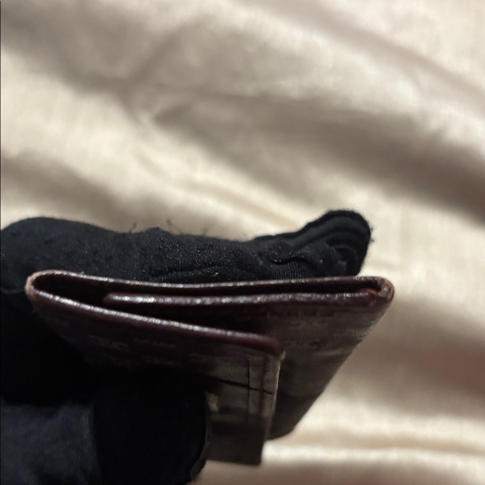 Celine Burgundy and Gray Monogram Key Wallet - Picture 7 of 7